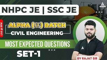 NHPC JE Civil Most Expected Questions #1 | SSC JE/NHPC JE Civil Engineering by Rajat Sir