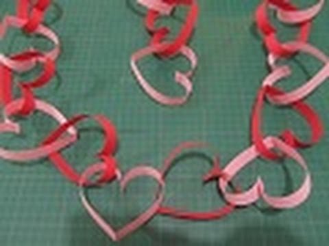 Manualidades para san valentin 4: cadena guirnalda de corazones ...