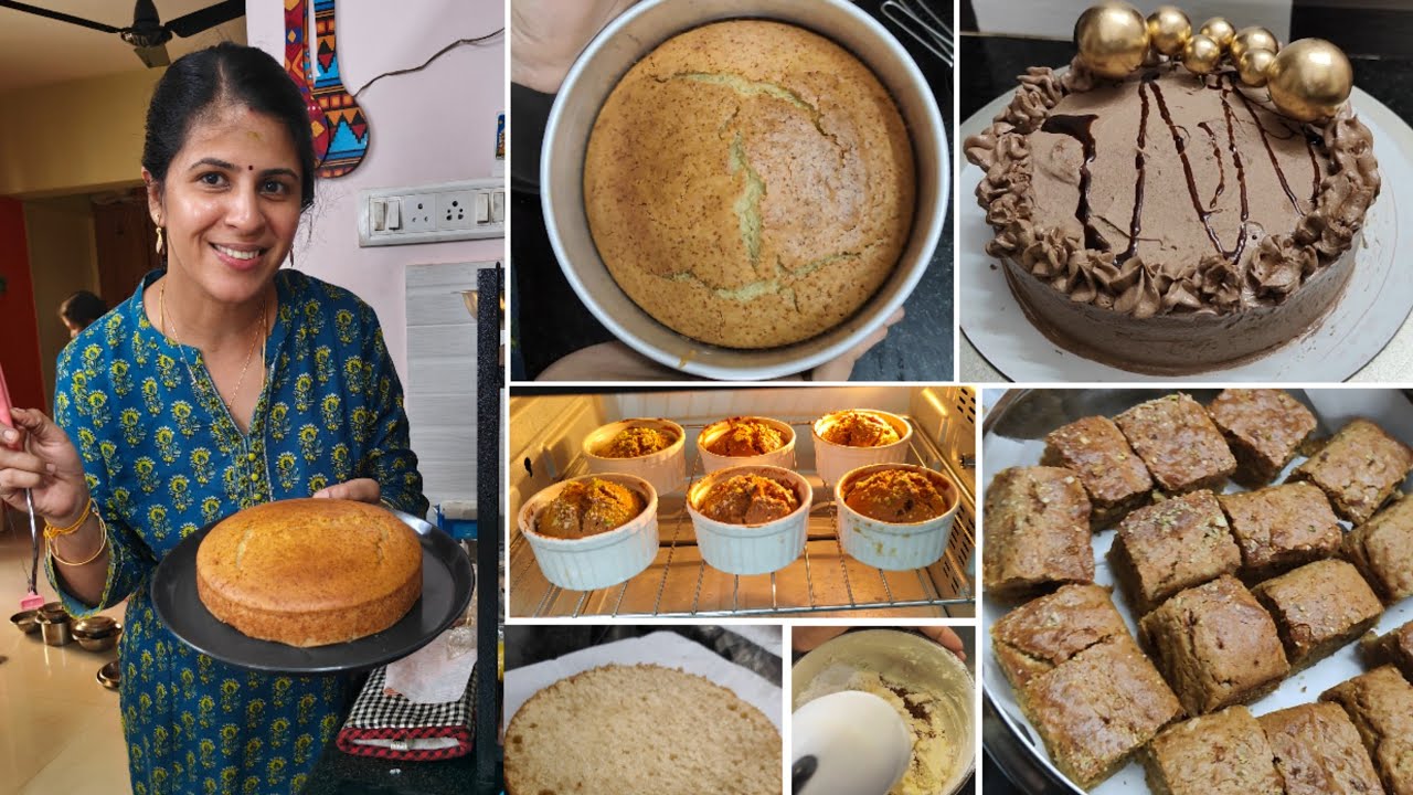 A WHOLE DAY OF BAKING 😁 Simple Eggless Vannila Cake with Chocolate Frosting Recipe | Banana Muffins 