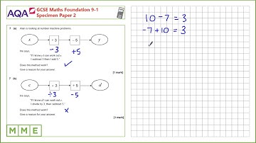 GCSE Maths AQA Foundation Specimen Paper 2 - Q7 Function machines