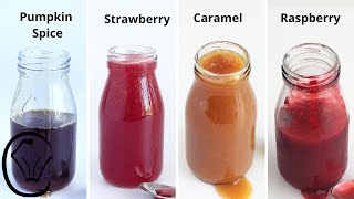 4 Dessert Sauces and Syrups COMPILATION Raspberry Strawberry Caramel Pumpkin Spice Quick Easy CHEAP!