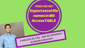 Learn Excel - Video 587 - VBA - Export file name in MS ACCESS