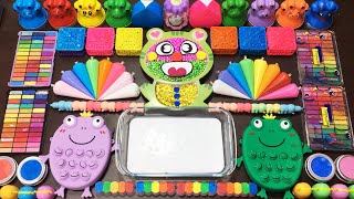 Relaxing Slime with Rainbow Piping Bags ! Mixing random into Glossy Slime !!!