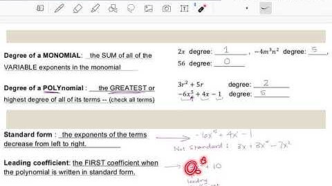 2.1 Naming, Adding, & Subtracting Polynomials
