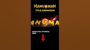 #Hanuman Title Animation | After Effects Tutorial | 3D Title Animation | PVCU