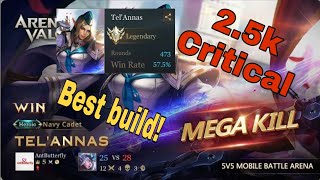 Arena of valor Pro Tel'Annas build 99% Critical!