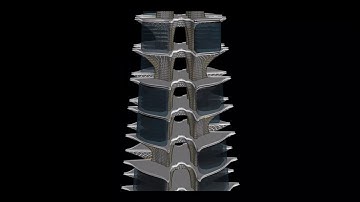 AMOEBA SKYSCRAPER - Grasshopper animation