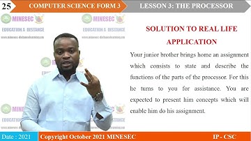 IP-INFO Computer Science Form 3 Lesson 3 THE PROCESSOR