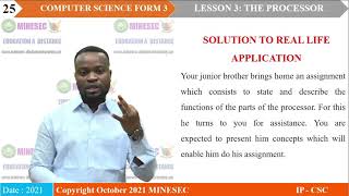 IP-INFO Computer Science Form 3 Lesson 3 THE PROCESSOR