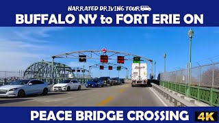 π Crossing the Peace Bridge π | Buffalo, NY πΊπΈ to Fort Erie, ON π¨π¦ | 4K Scenic Drive