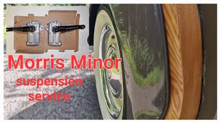 Morris Minor suspension service.  Damper oil change and grease to joints.