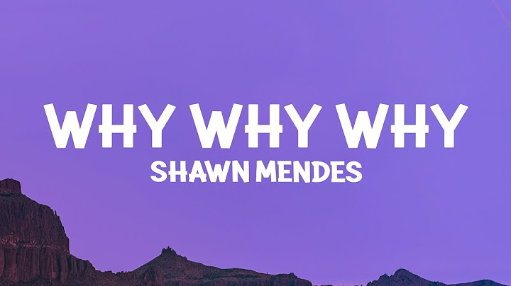 @shawnmendes - Why Why Why (Lyrics)