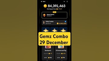 Gemz Daily Combo Today 29 December Daily Combo Today #gemz #combo #airdrop