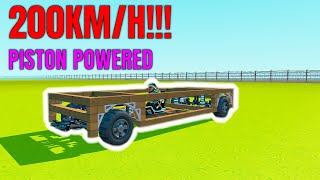 How to make a fast piston powered car using Kein engine | Scrap Mechanic