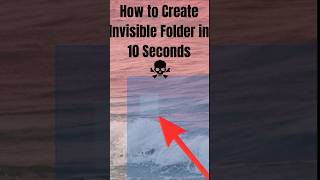 Create a Invisible Folder in 10 Seconds! #computertricks #excel #puranitechhindi #tech