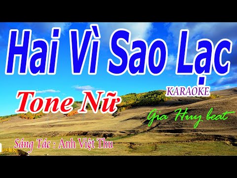 Hai Vì Sao Lạc - Karaoke - Tone Nữ - Nhạc Sống - gia huy beat