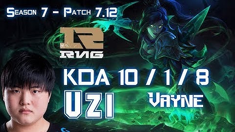 RNG Uzi VAYNE vs ASHE ADC - Patch 7.12 KR Ranked
