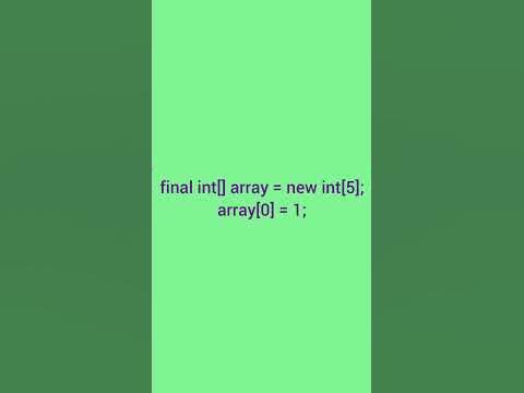 Final Array | Can We change the content of final array in java | Tech ...