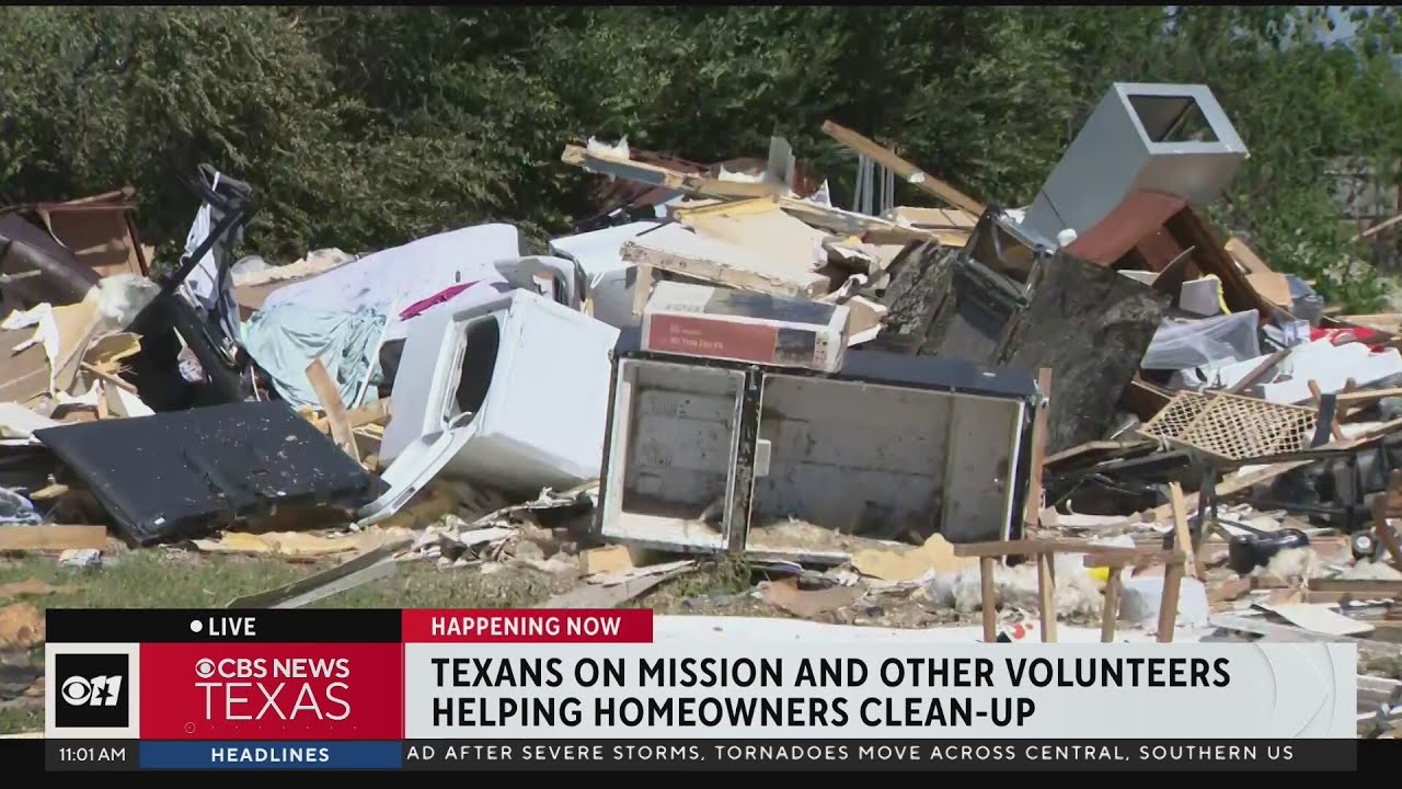 Texans on Mission, volunteers begin cleanup after tornadoes - YouTube