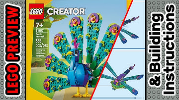 PREVIEW: 31157, LEGO Creator, Exotic Peacock​ & Building Instructions! LEGO 2024