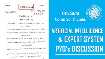 Artificial Intelligence & Expert System 2020(EVEN) PYQs Discussion | 6TH SEM CSE | SBTE BIHAR