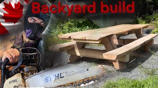 Post and beam picnic table ￼