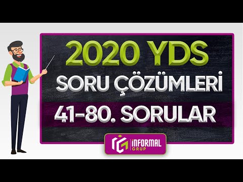 2020 YDS İngilizce Soruları ve Çözümleri | PART 2 | (41-80.) Sorular