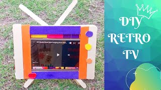 DIY Retro Tv Phone Holder| Phone Holder Stand for Online Classes| Popsicle Stick Mobile Stand