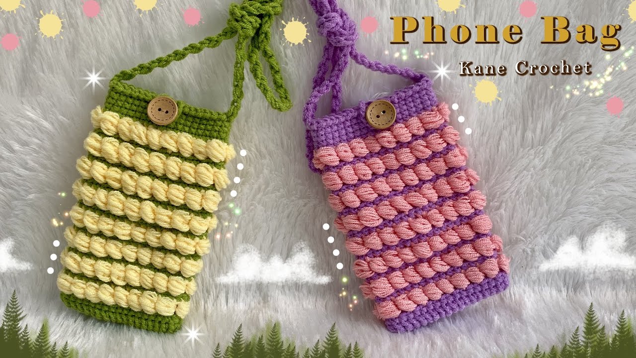 Как связать крючком сумку для телефона ✨ Вязание крючком с бисером 🧶 Сумка через плечо