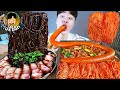 ASMR MUKBANG 짜파게티 & 팽이 버섯 & 소세지 BLACK BEAN NOODLES & ENOKI MUSHROOM & SAUSAGE EATING SOUND!