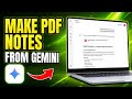 How To Make Pdf Notes From Gemini | Make Notes From Pdf Using Chatgpt