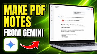 How To Make Pdf Notes From Gemini | Make Notes From Pdf Using Chatgpt