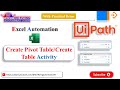 Create Pivot Table &amp; Create Table activity with example || Excel Automation ||  UIPATH Tutorial - 20