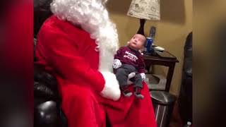Newborn baby meet Santa for the First time