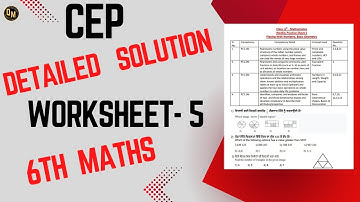 Class 6th Math |5th  Worksheet  Solution CEP | 2024 Competency Enhancement Plan| NAS |PSEB
