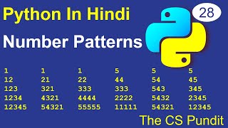 L28- Number pattern in python | Nested Loops | Python Tutorial in Hindi