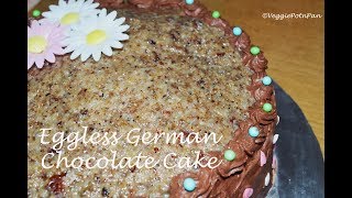 Eggless german chocolate cake