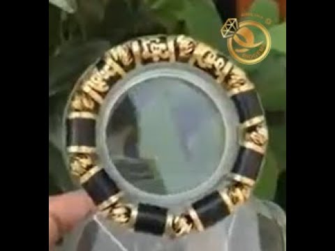 Vòng TRẦM SÁNH CHÌM khắc Om Mani Padme Hum bọc VÀNG 10K