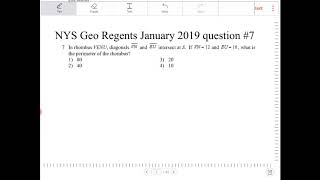 NYS Geometry Regents January 2019 Question 7