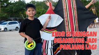 REPAIR THE TAIL OF THE JANGGAN MINI KITE, WE'LL TEST FLY IT IMMEDIATELY