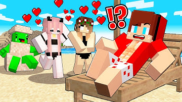 JJ Lost on the Island of the Girl Tribe - Minecraft Animation JJ & Mikey