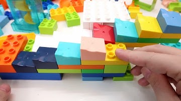 Satisfying Building Blocks Marble Run Race Spiral & Stair Elevator