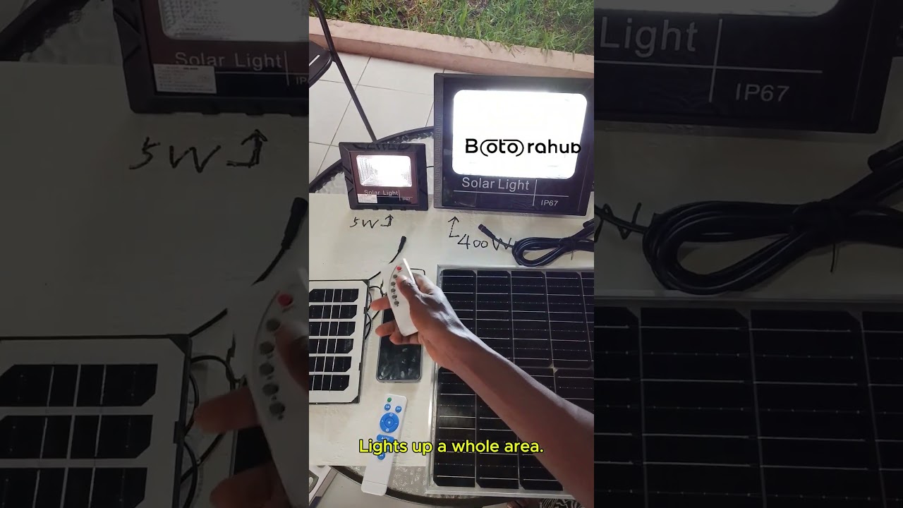 Rechargeable Solar Floodlight Set – Remote Control Auto Night Sensor