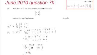 FMSP Revision: AQA FP4 June 2010 qn 7 Eigenvalues and Eigenvectors
