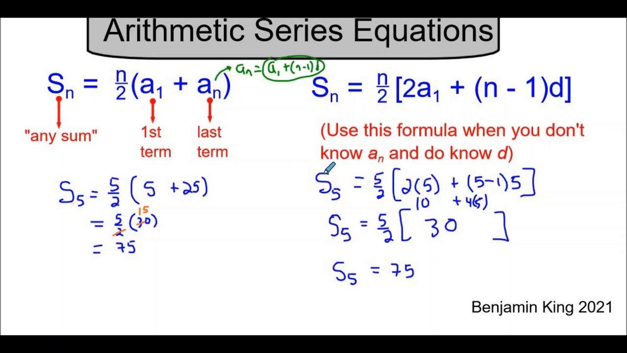 07.2 - Entire Lesson - Arithmetic Series - YouTube