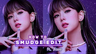 How To | Smudge Edit ibispaintx Full Tutorial ft. Jisoo Blackpink ||  Moonlight Blossom