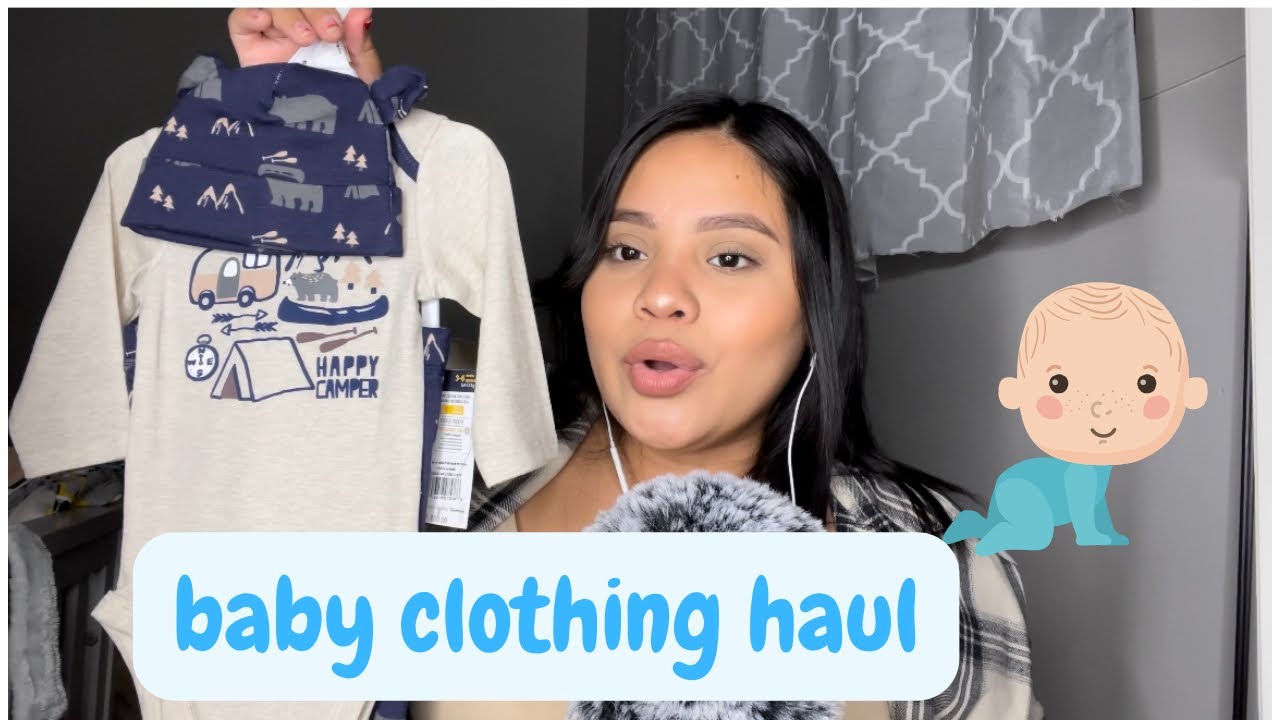 ASMR-Mini baby🍼 boy clothing haul (fabric scratching, tapping)