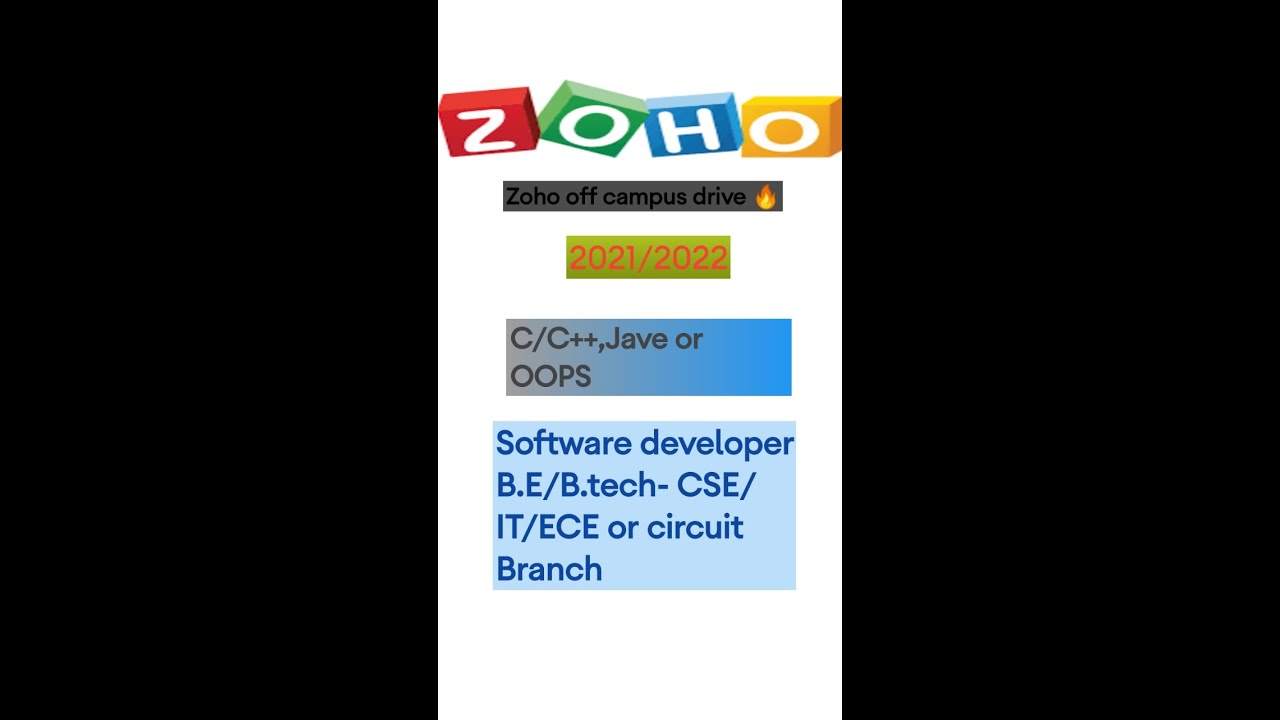 Zoho 2022 II software engineer   2021 II 2022 ,