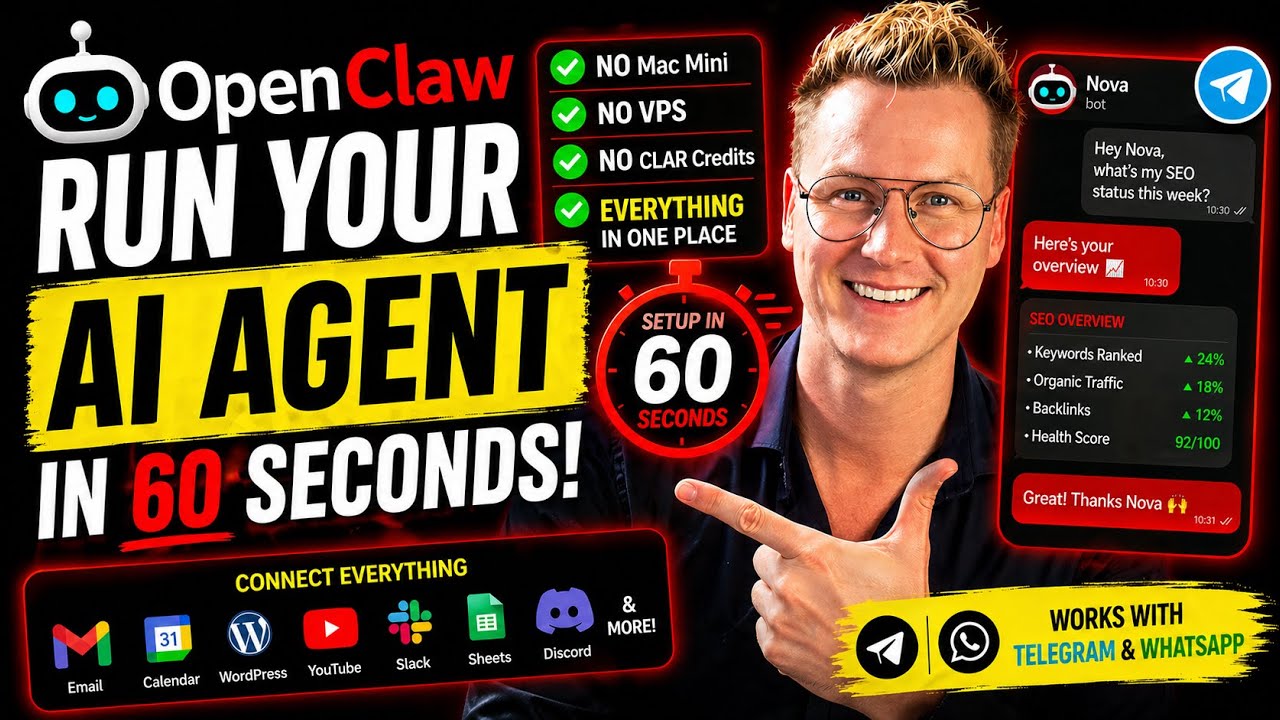 OpenClaw Setup in 60 Seconds | No VPS, No Credits, No Coding 🤩 - YouTube