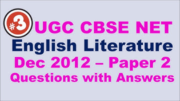 English Literature UGC NET December 2012 Paper 2 Question paper with Official Answers